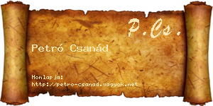 Petró Csanád névjegykártya